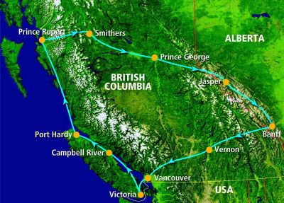 Map showing the Tour regions